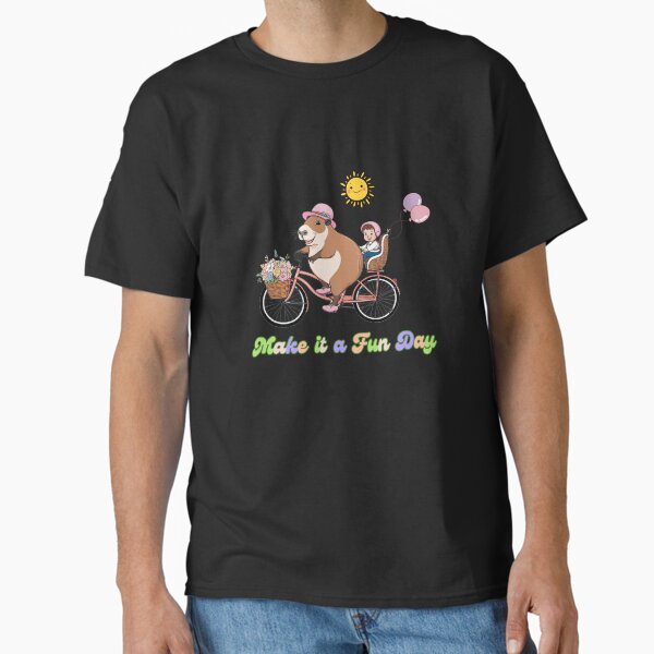 Boy & Capybara Just Having a Fun Day Classic T-Shirt