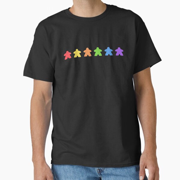 Rainbow Board Game Meeple - Board Games Addict Meeples Classic T-Shirt