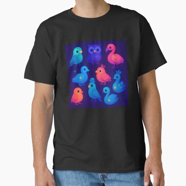 Neon Birds - Fantasy Glowing Bird Collection in Kawaii Style Classic T-Shirt