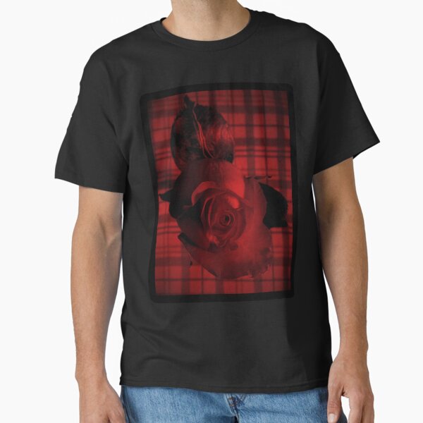 a rose on plaid Classic T-Shirt