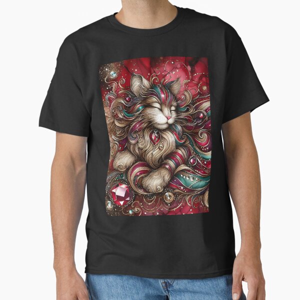 Velvet Majesty â€“ Alcohol Ink Cat Classic T-Shirt