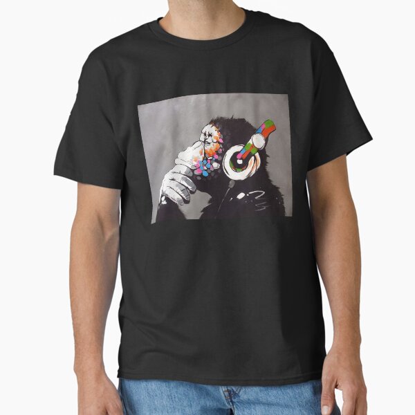 Banksy - Monkey with Headphones  Metal Print Classic T-Shirt