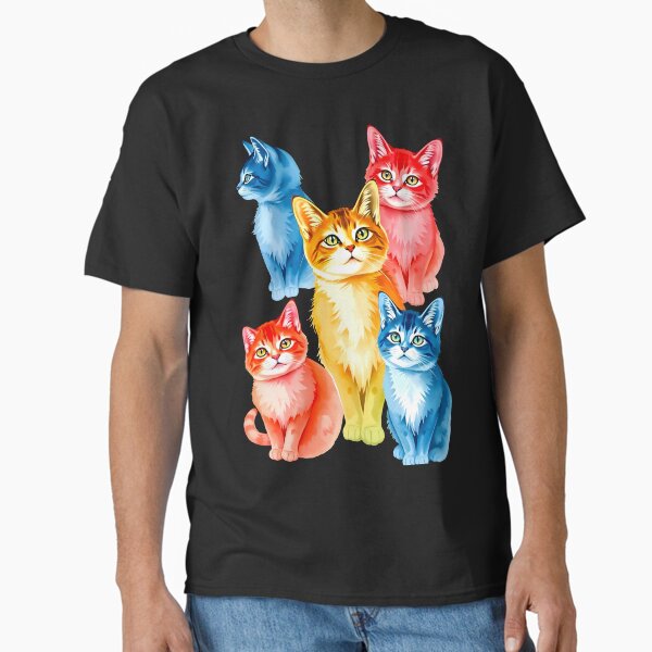 Colorful cat collage Classic T-Shirt