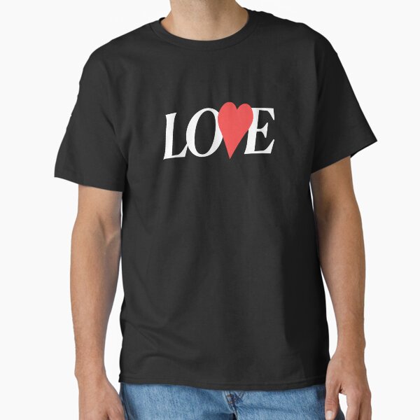Minimalist 'Love' Graphic - White Text Classic T-Shirt