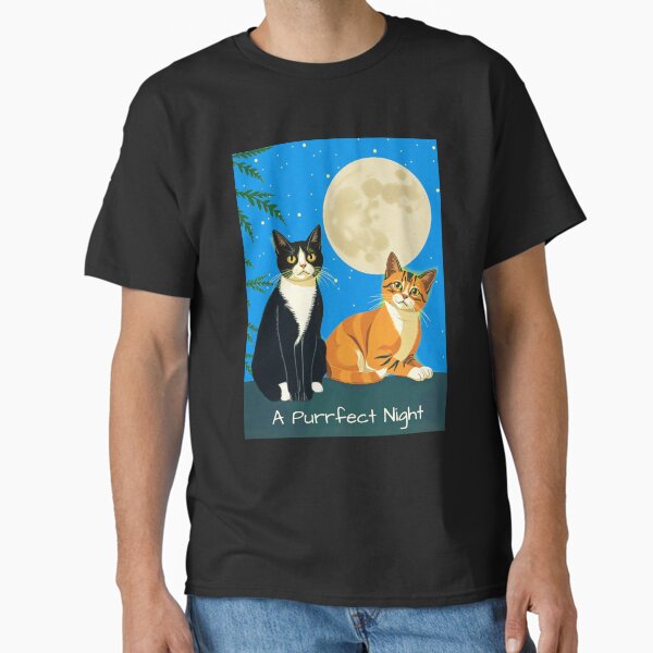 Two Cats Under the Full Moon Classic T-Shirt