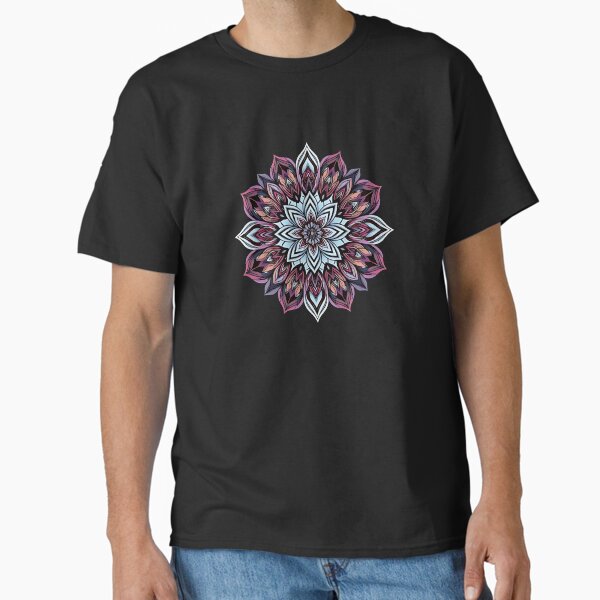 "Floral Mandala Art Print | Boho Wall Decor for Mindfulness & Meditation | Intricate Botanical Design" Classic T-Shirt