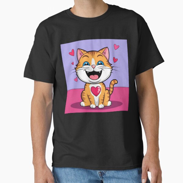 Super cute laughing cat with blue eyes Classic T-Shirt