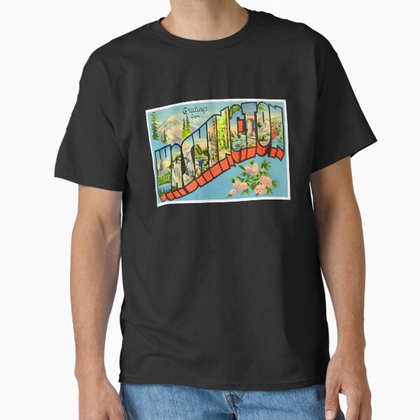 Vintage Washington State Travel Poster Design Classic T-Shirt