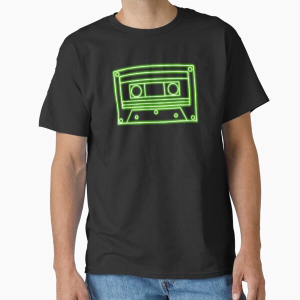 80’s Retro Vintage Neon Green Cassette Tape   Classic T-Shirt