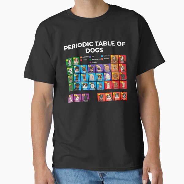Periodic Table of Dogs, Dog Lover, Funny Science Classic T-Shirt