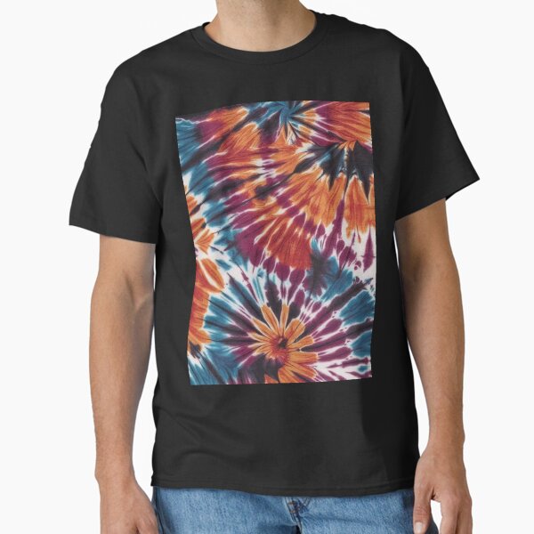 Beautiful Spiral Dye Orange and Blue tie dye - colorful or playful tie-dye print Classic T-Shirt