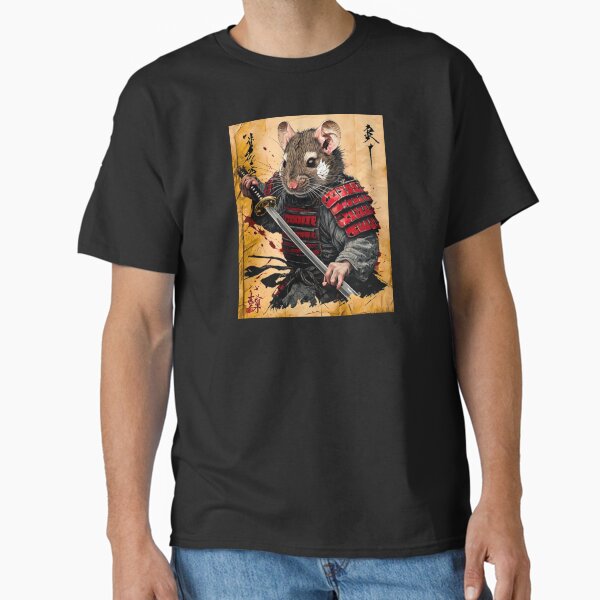 Brave Mouse Samurai Warrior - Japanese Ink Style Classic T-Shirt