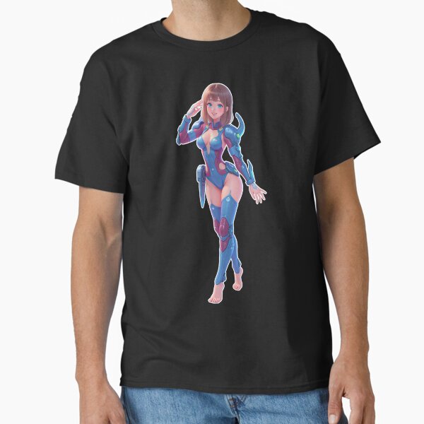 Futuristic Anime Girl in Sci-Fi Armor – Cute and Bold Classic T-Shirt