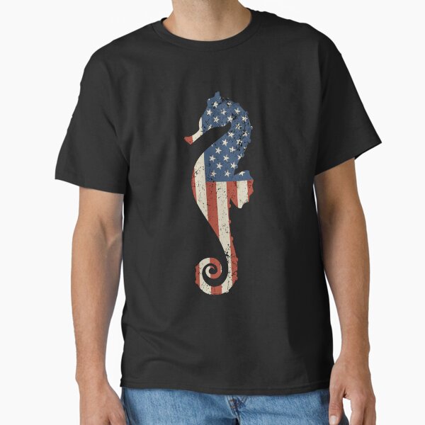 seahorse  with usa flag Classic T-Shirt