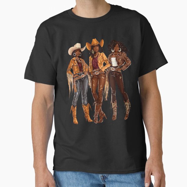 Black African American Cowgirl Western Country Texas Rodeo Classic T-Shirt