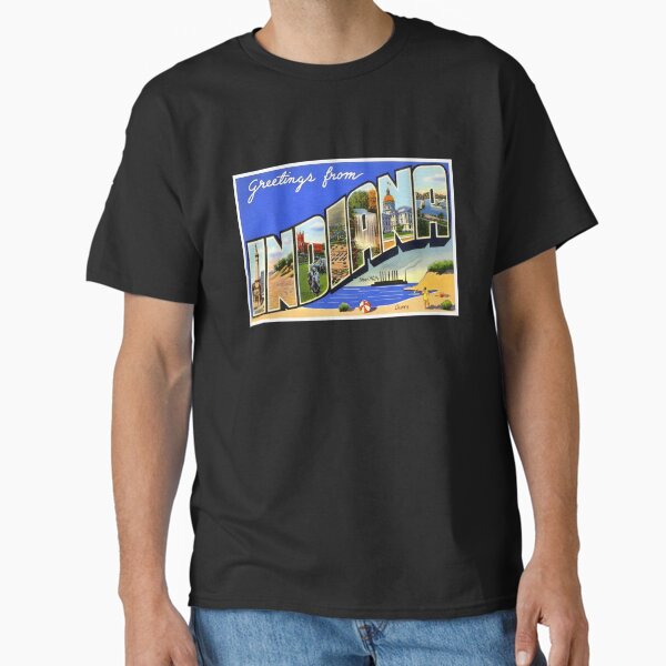 Retro Indiana Travel Poster Design Classic T-Shirt