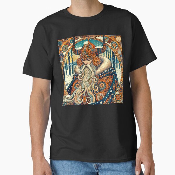 Odin in Winter â€“ Norse Mythology Folk Art Classic T-Shirt