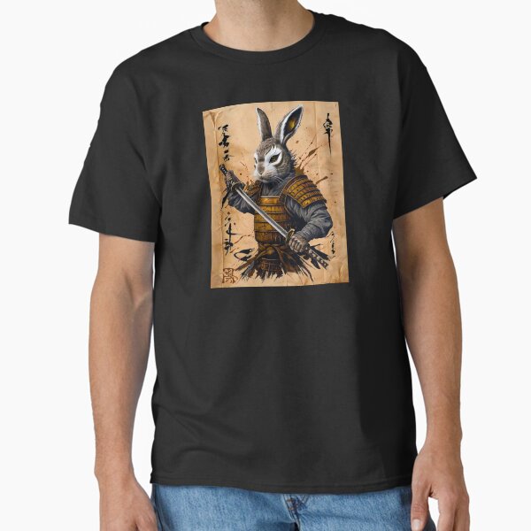 Clever Rabbit Samurai Warrior - Japanese Ink Style Classic T-Shirt