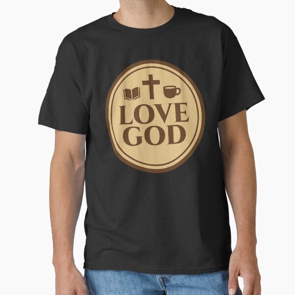 Love God Drink Coffee Read Books Vintage Design Classic T-Shirt