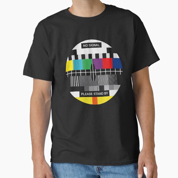 No Signal TV Test Pattern T-Shirt | Retro Vintage Television Screen Tee Classic T-Shirt