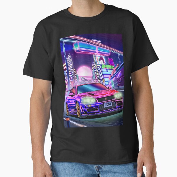 Nissan Skyline GT-R R34 Vaporwave Classic T-Shirt
