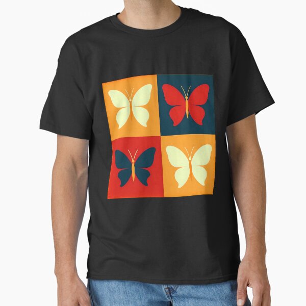 Stylized Butterfly Grid Design Classic T-Shirt