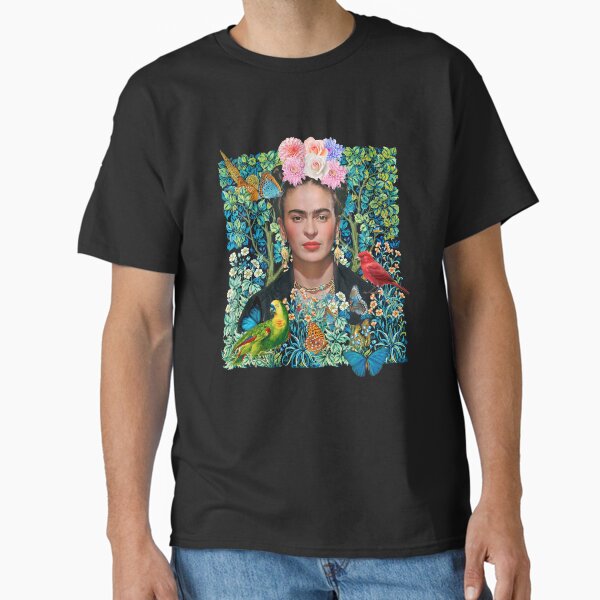 Frida Kahlo  portrait  Flowers colorful  pattern  Classic T-Shirt
