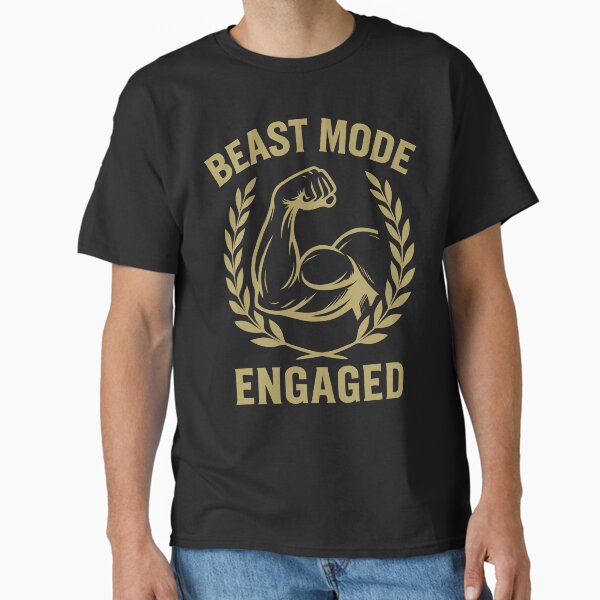 Beast Mode – Motivational Shirt for Fitness and Bodybuilding (Gold) Classic T-Shirt