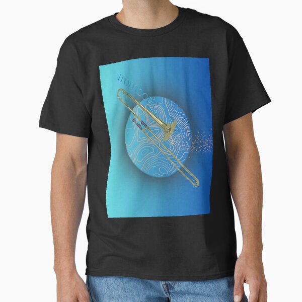 Trombone In Gold & Turquoise Classic T-Shirt