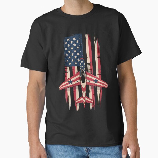 Military Fighter Jets 4th of July American Flag USA Pilot Classic T-Shirt