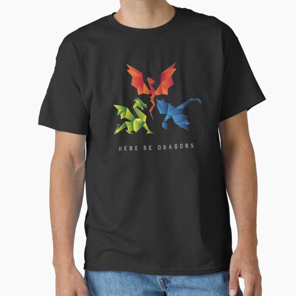 SCP-1762 Where The Dragons Went Origami Style Dragons Classic T-Shirt