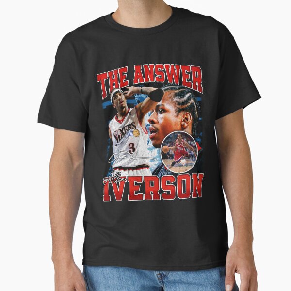 Allen Iverson The Answer Basketball Legend Signature Vintage Retro 80s 90s Bootleg Rap Style Classic T-Shirt