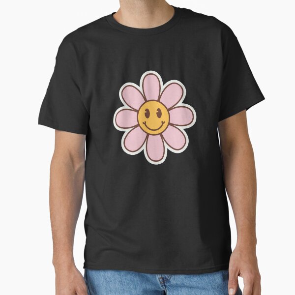 Light Pink Smiling Daisy Sticker | Cute Floral Sticker for Laptop, Water Bottle & Phone Case Classic T-Shirt