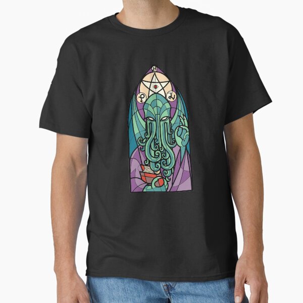 Cthulhu Church Stained Glass Cosmic Horror Classic T-Shirt