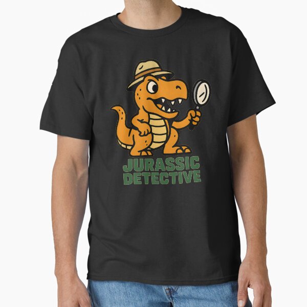 Dinosaur Explorer T-Shirt - Playful T-Rex Cartoon with Magnifying Glass Classic T-Shirt