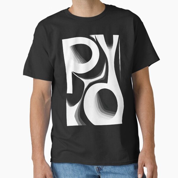 POD Power | Black & White Shadow Typography Design by SOULIV8 Classic T-Shirt