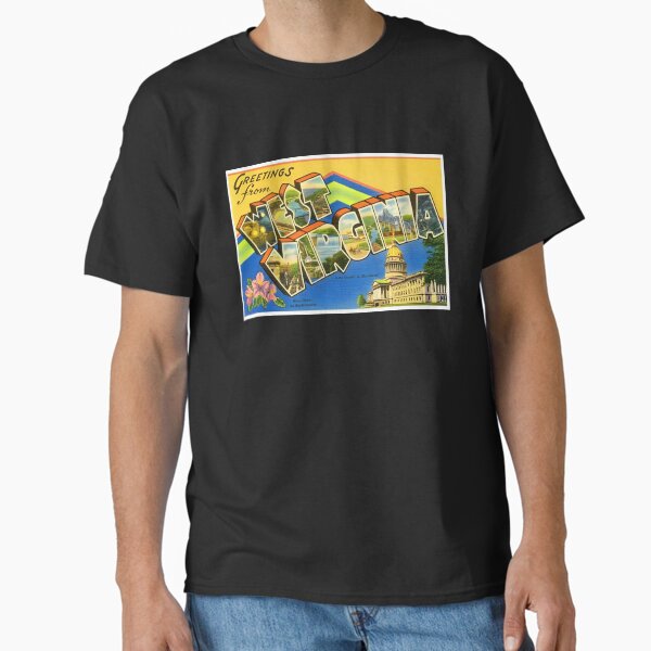 Retro West Virginia Travel Poster Design Classic T-Shirt