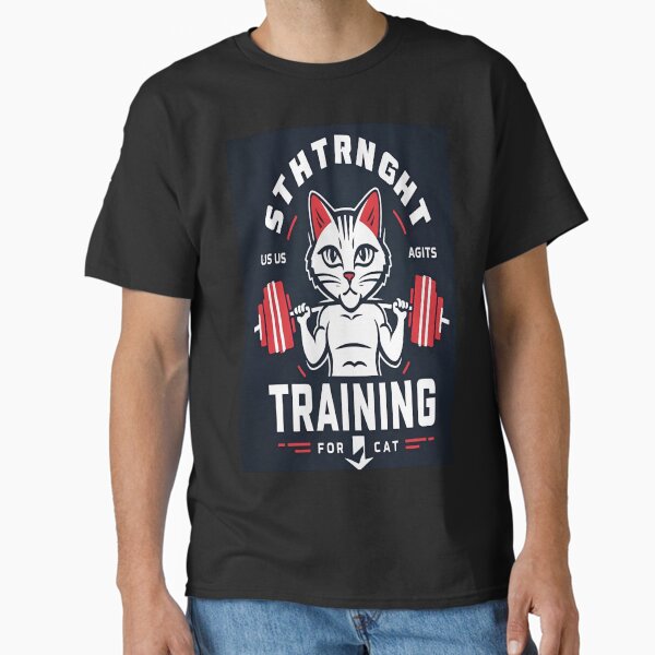 Weightlifting Cat – A Funny Feline Fitness Moment Classic T-Shirt