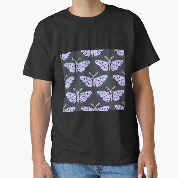 Violet Butterflies on Black Canvas Classic T-Shirt
