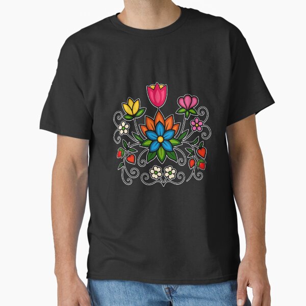Ojibwe Floral With Anishinaabe Flowers And Strawberries Classic T-Shirt