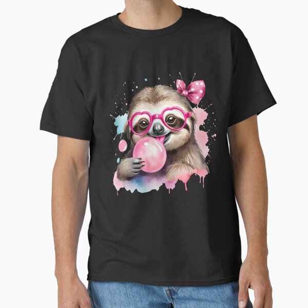 Funny Sloth with Bubble Gum Classic T-Shirt