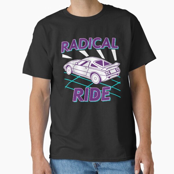 Radical Ride 80s Retro Sports Car Neon Grid Classic T-Shirt