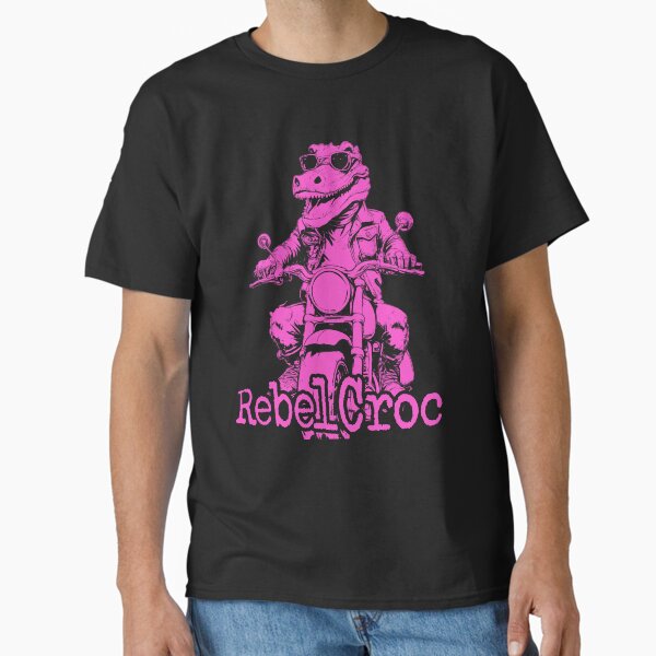 Rebel Croc – Biker Gator Rides Again in hot pink design Classic T-Shirt