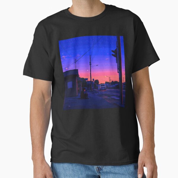 Lofi Anime Nostalgic Sunset America Classic T-Shirt