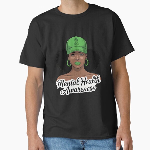 Afro American Black Woman Mental Health Awareness Classic T-Shirt