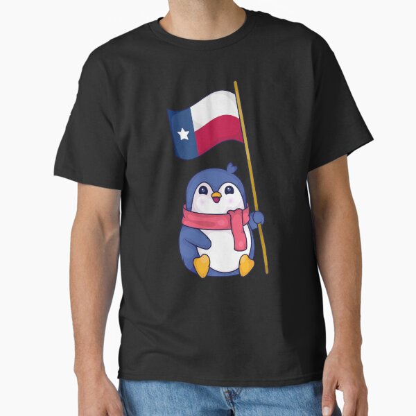 Texas Lover Kids Penguin Lover Gift Texas Flag Classic T-Shirt