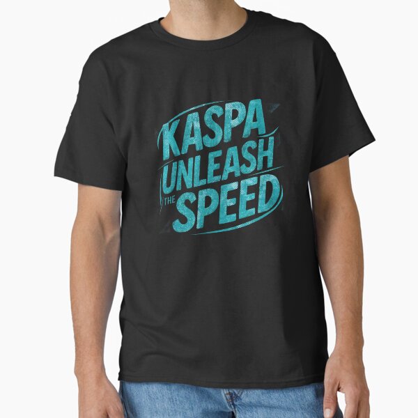 Kaspa Warp Grid Fractal Blockchain Design Classic T-Shirt