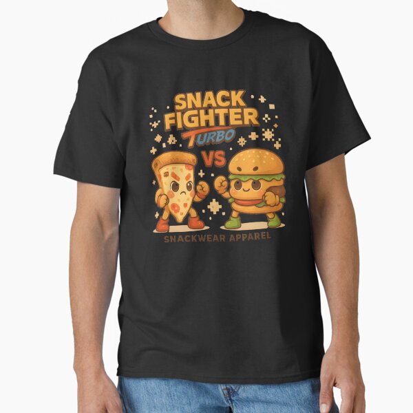 Snack Fighter Turbo – Pixel Pizza vs. Burger Battle Tee Classic T-Shirt