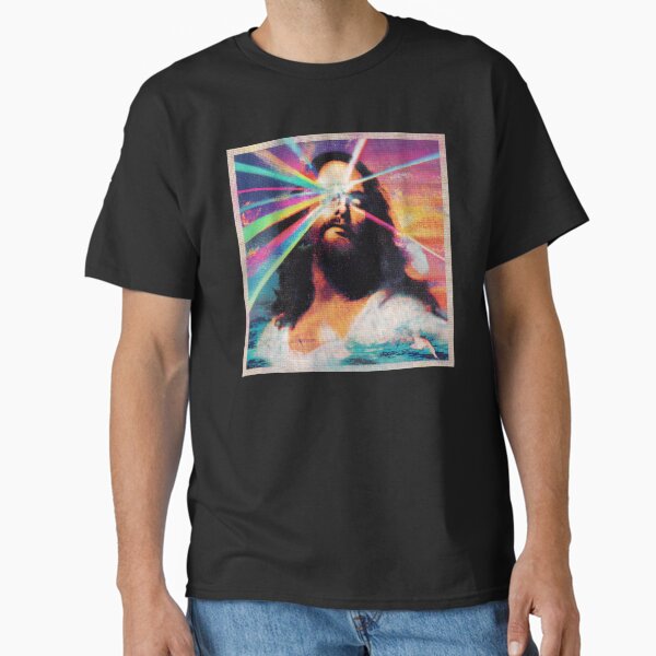 Psychedelic Jesus Christ with Laser Eyes - Vaporwave Surreal Art Classic T-Shirt