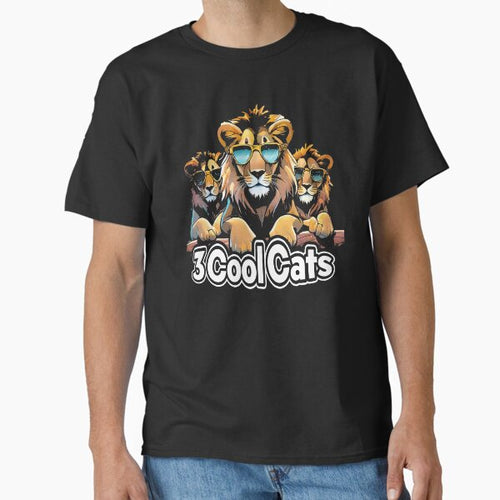 "3 Cool Cats" – Lion Crew Graphic Design Original Classic T-Shirt